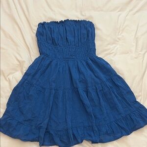 Strapless Blue Dress